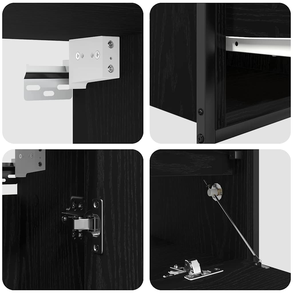 Set di mobili per il bagno 5 pz Nero 36 x 35 x 165 cm
