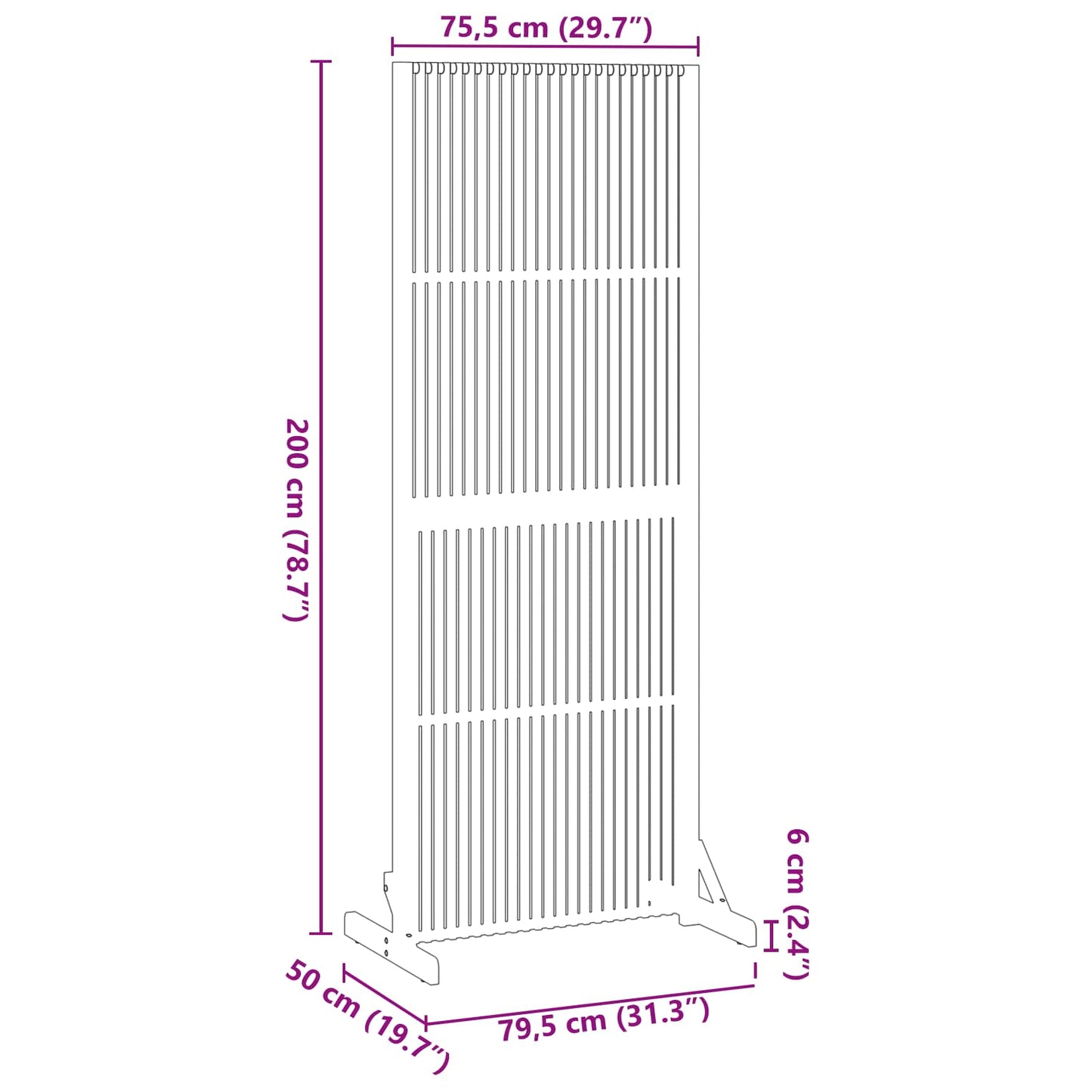 Schermo per Privacy Marrone 79,5 x 50 x 200 cm
