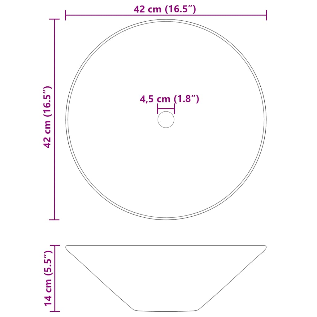 Lavandini 2 pz Nero Lucido Ø42x14 cm in Ceramica