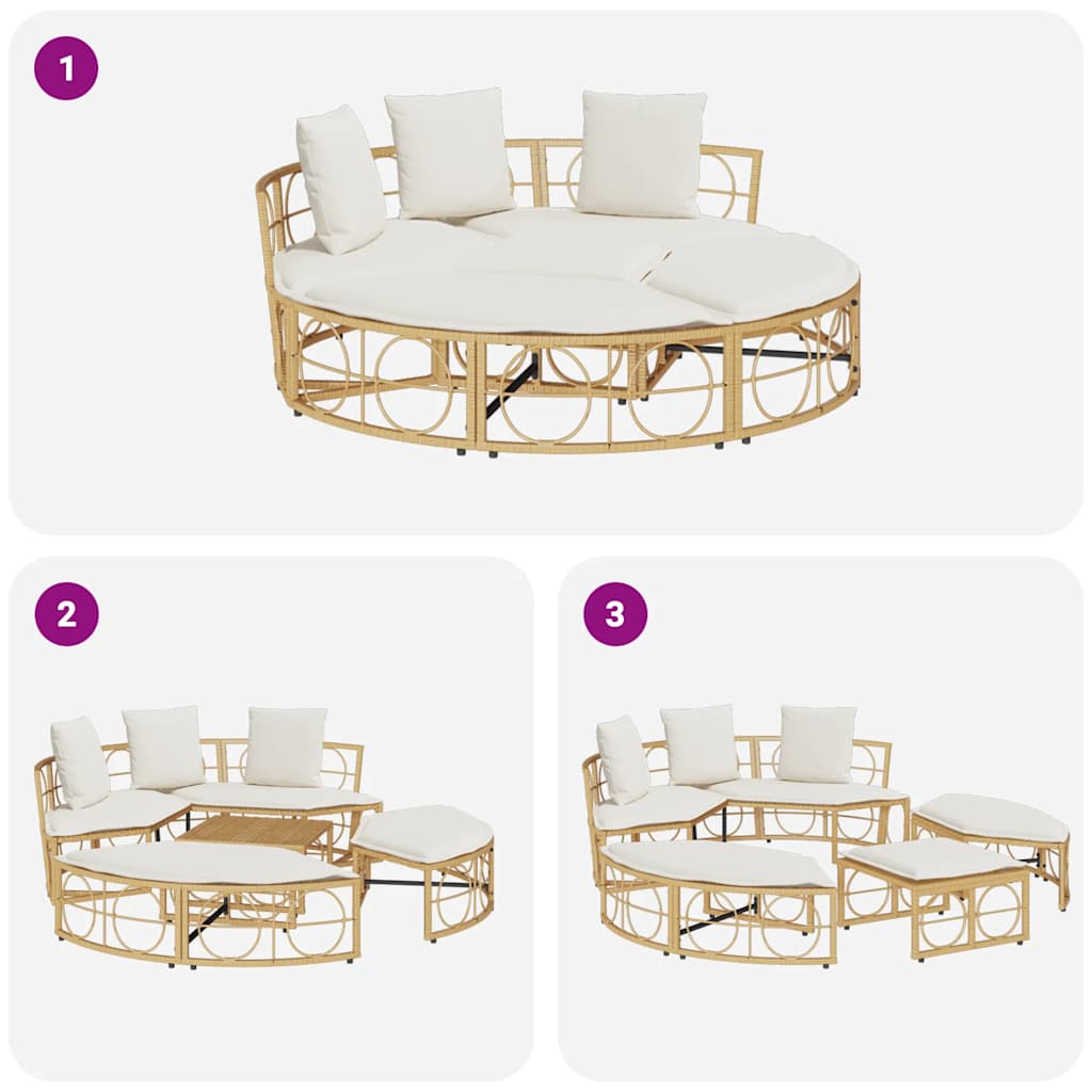 Lettino Prendisole Esterno senza Tetto in Polyrattan - homemem39