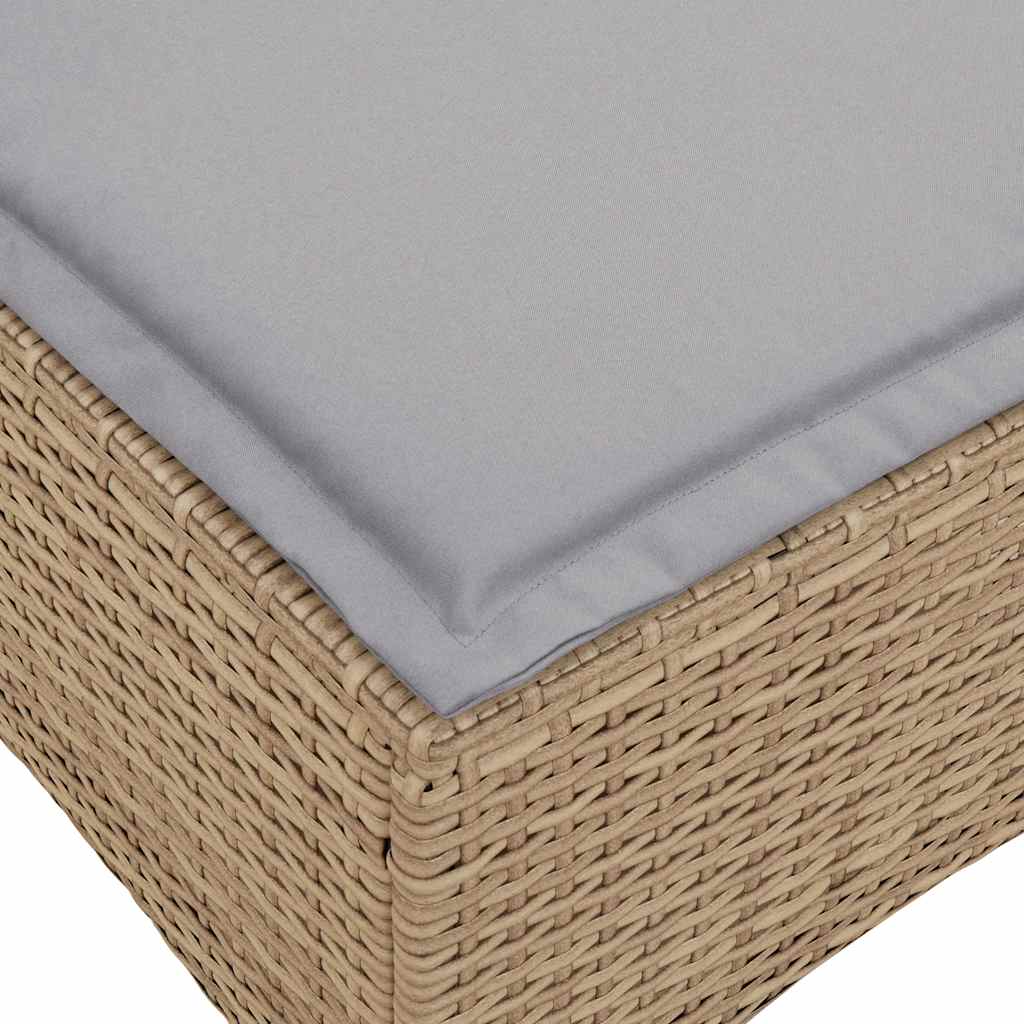 Divano da Giardino Reclinabile con Cuscini a L Beige Polyrattan | homemem39