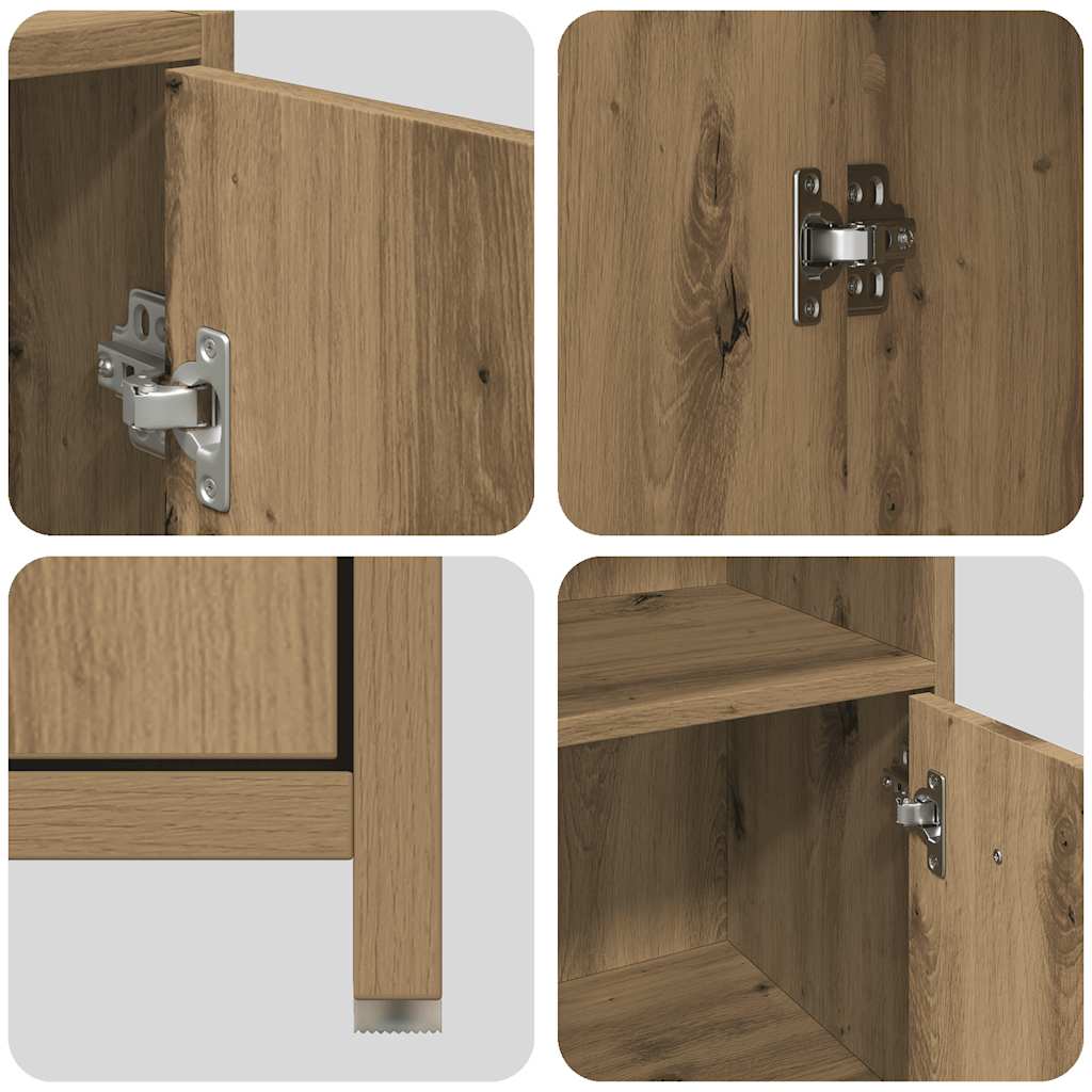 Set Mobili da Bagno 4 pz Rovere Artigianale Legno Multistrato | homemem39