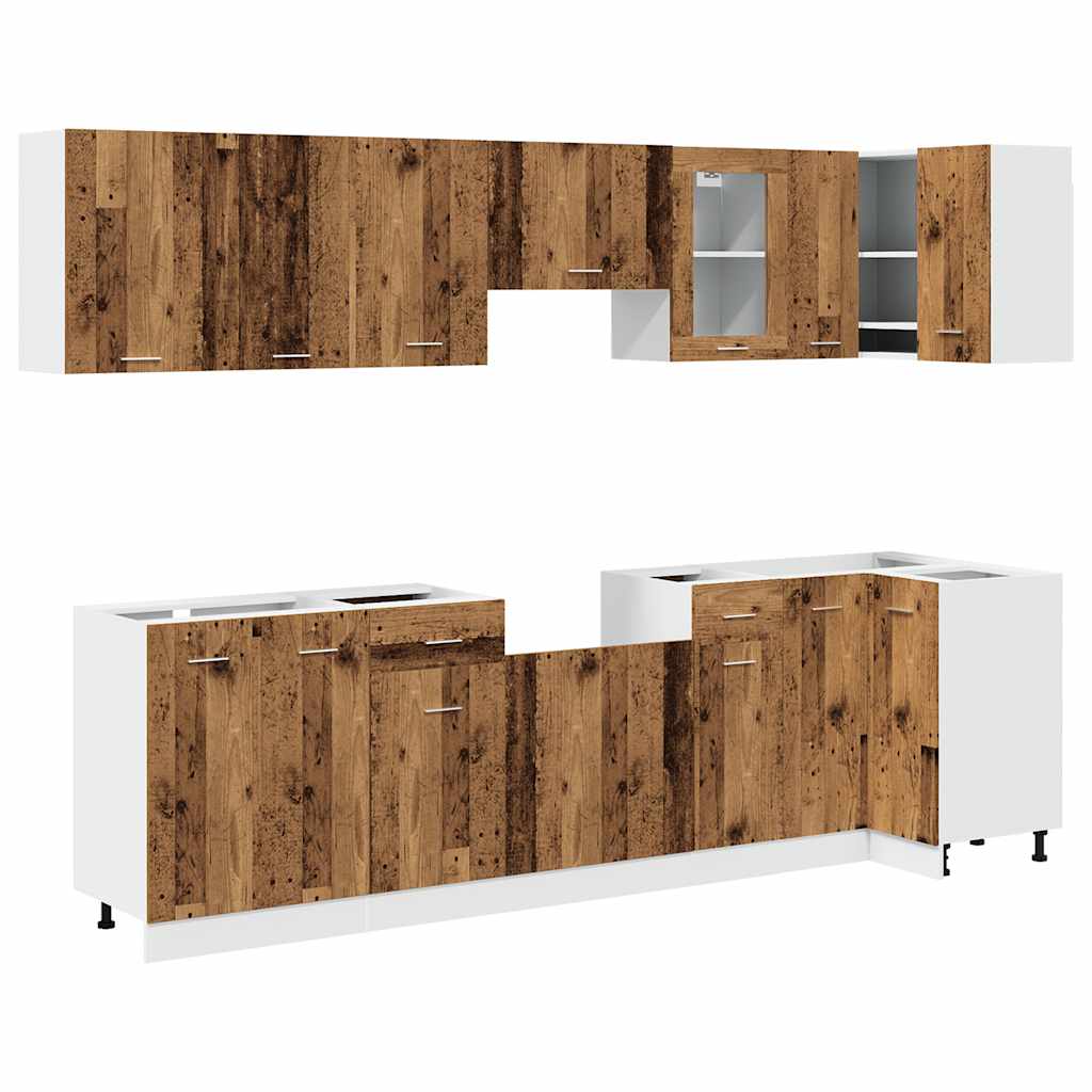 Set di Mobili da Cucina 11 pz Legno Antico in Truciolato - homemem39