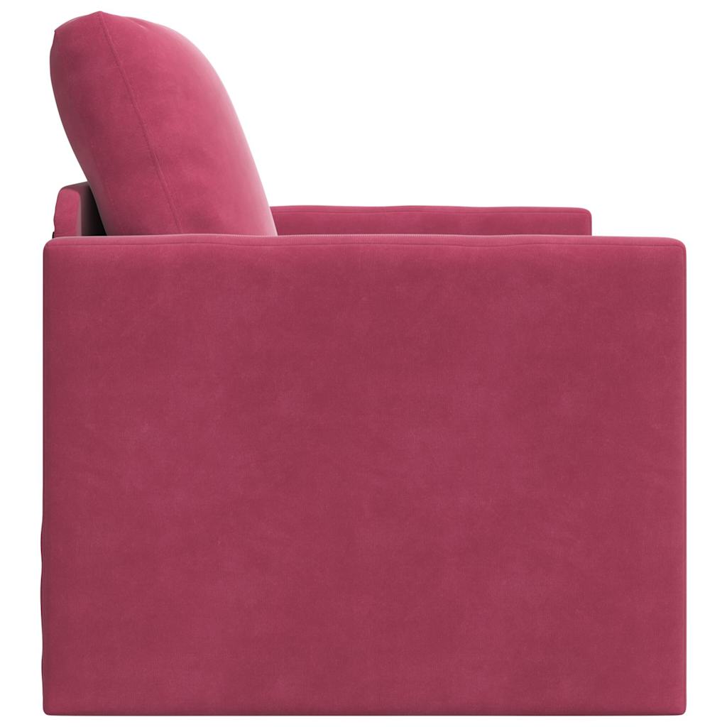 Divano Letto con cuscino Rosso vino 74 x 77 x 81 cm Velluto