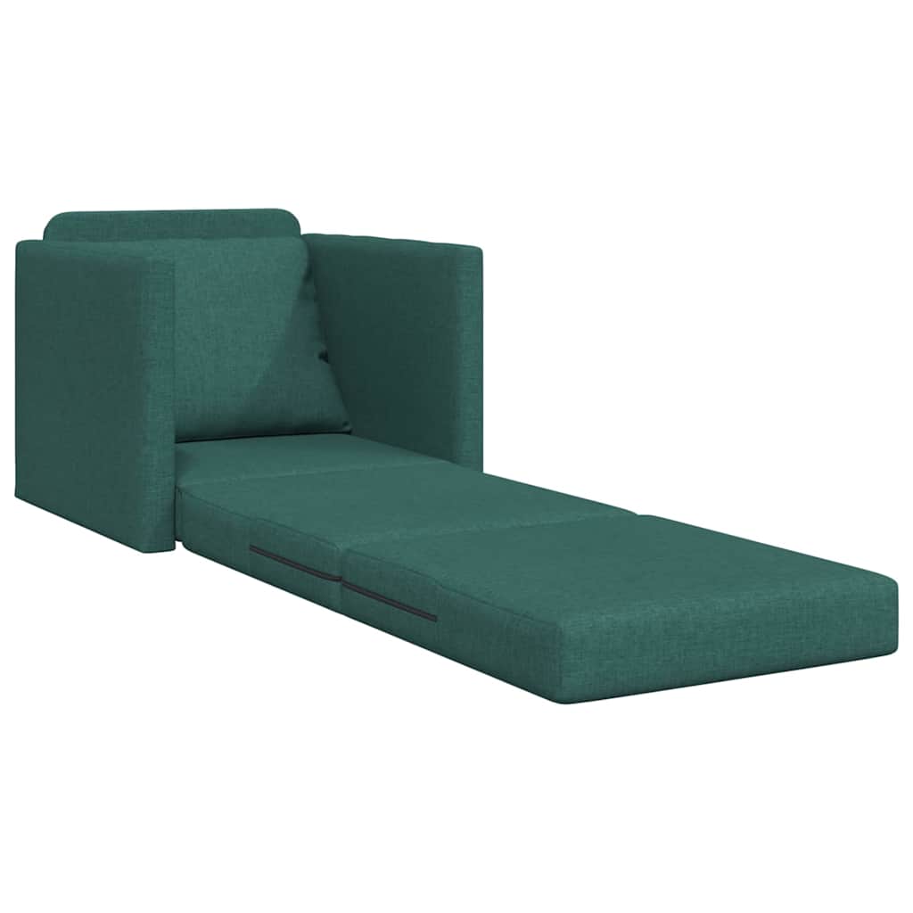Divano Letto con cuscino Verde scuro 74 x 77 x 81 cm Tessuto