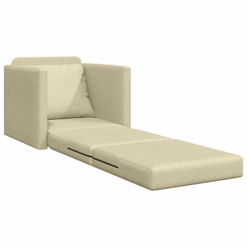 Divano Letto con cuscino Crema 74 x 77 x 81 cm Tessuto