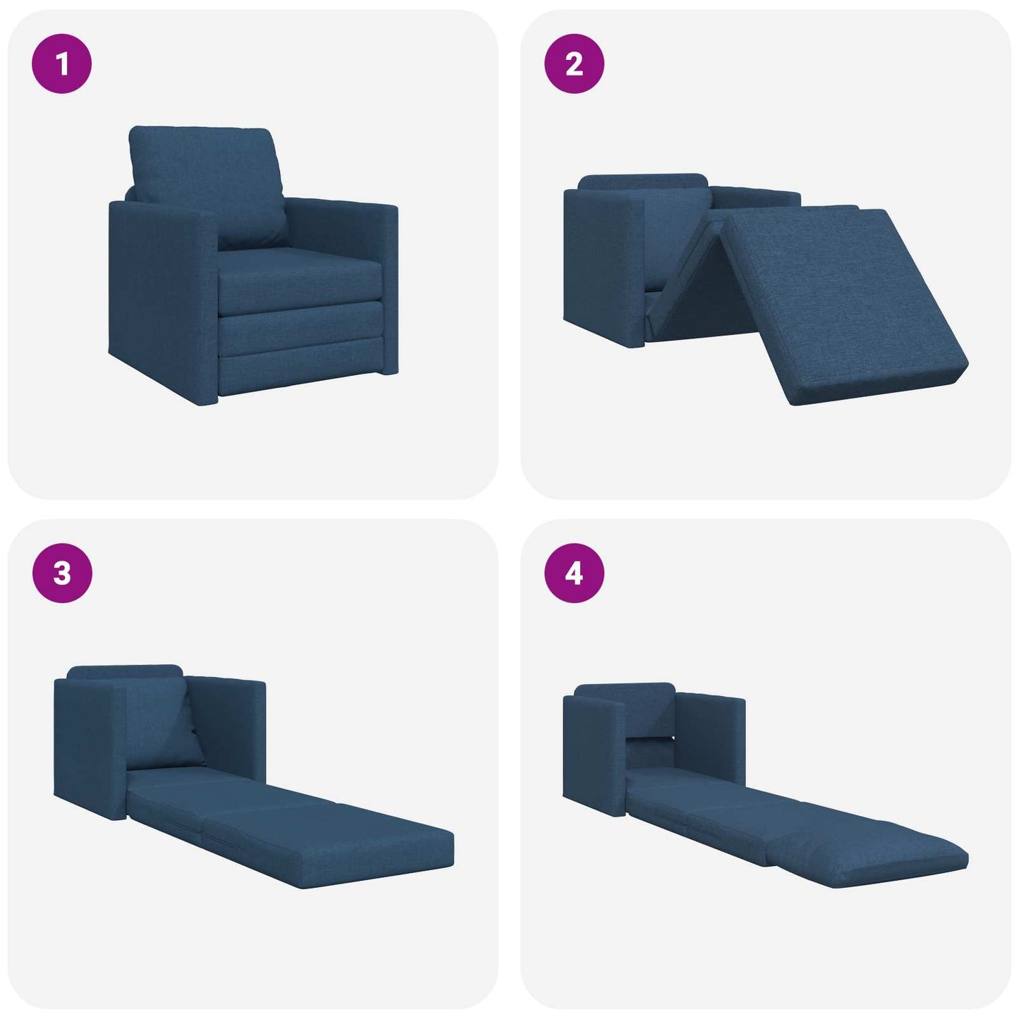 Divano letto Blu 74 x 77 x 81 cm Tessuto