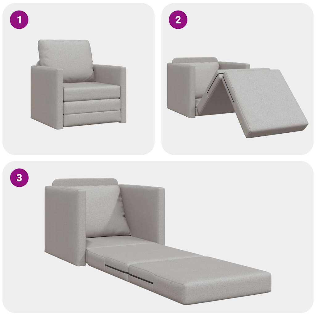 Divano Letto con cuscino Grigio nuvola 74 x 77 x 81 cm Tessuto