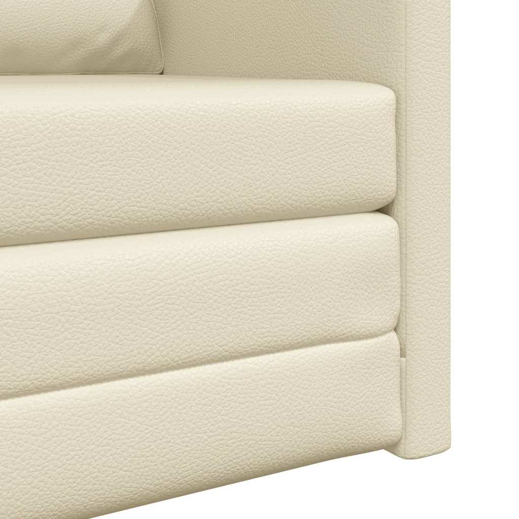 Divano Letto a Terra Crema 74 x 77 x 81 cm Pelle sintetica