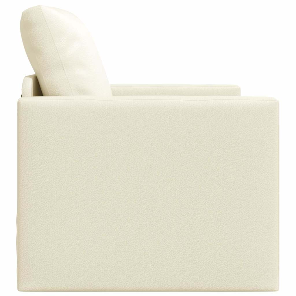 Divano Letto a Terra Crema 74 x 77 x 81 cm Pelle sintetica