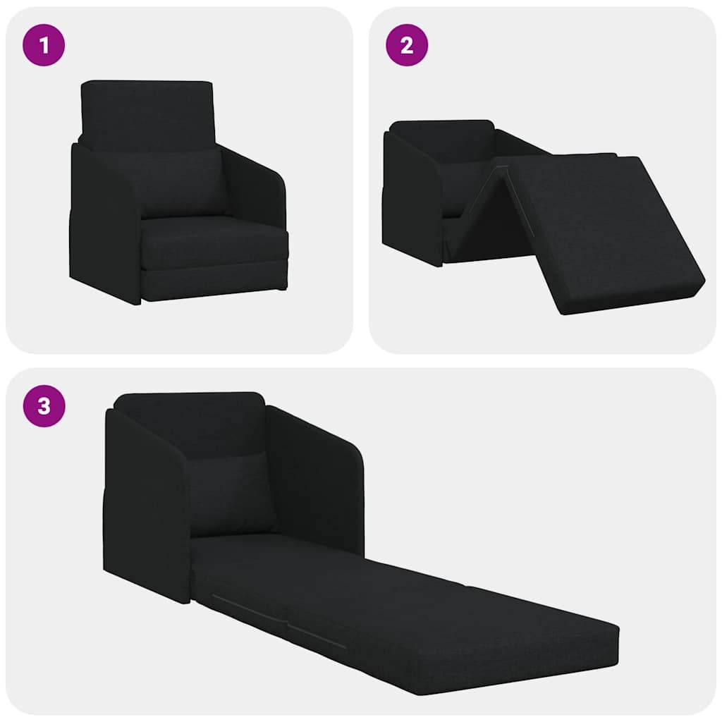 Divano letto Nero 65 x 80 x 83 cm Tessuto