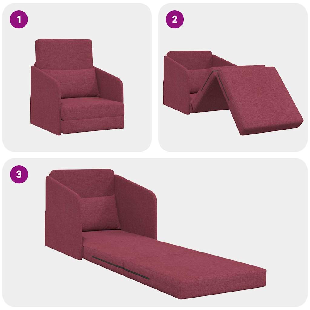 Divano letto Rosso vino 65 x 80 x 83 cm Tessuto