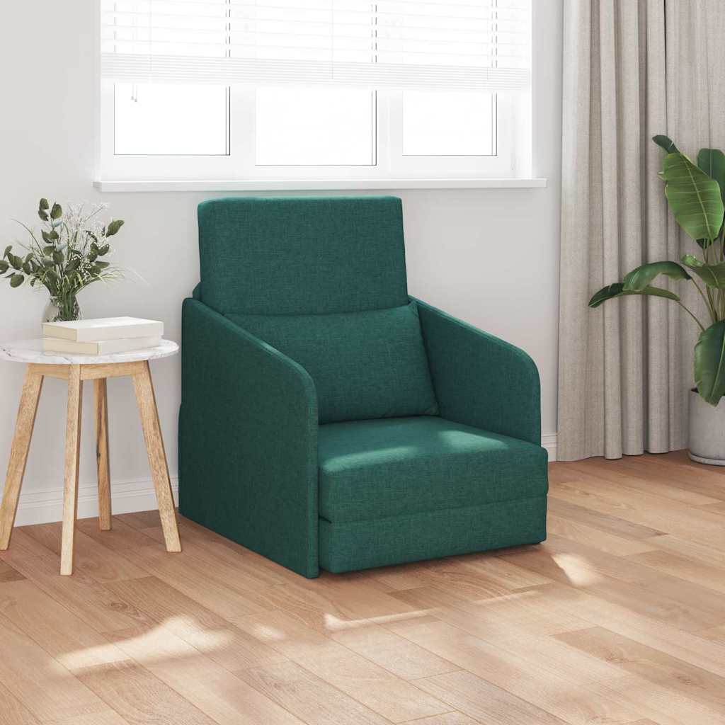 Divano letto Verde scuro 65 x 80 x 83 cm Tessuto