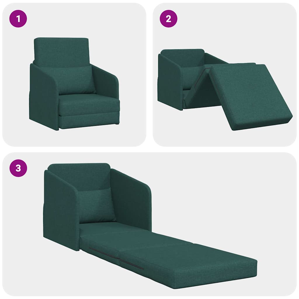 Divano letto Verde scuro 65 x 80 x 83 cm Tessuto