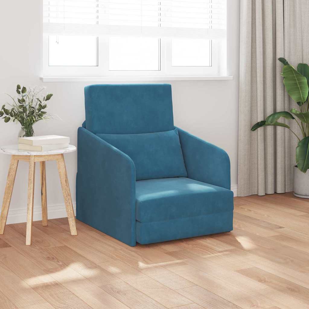 Divano letto Blu 65 x 80 x 83 cm Velluto