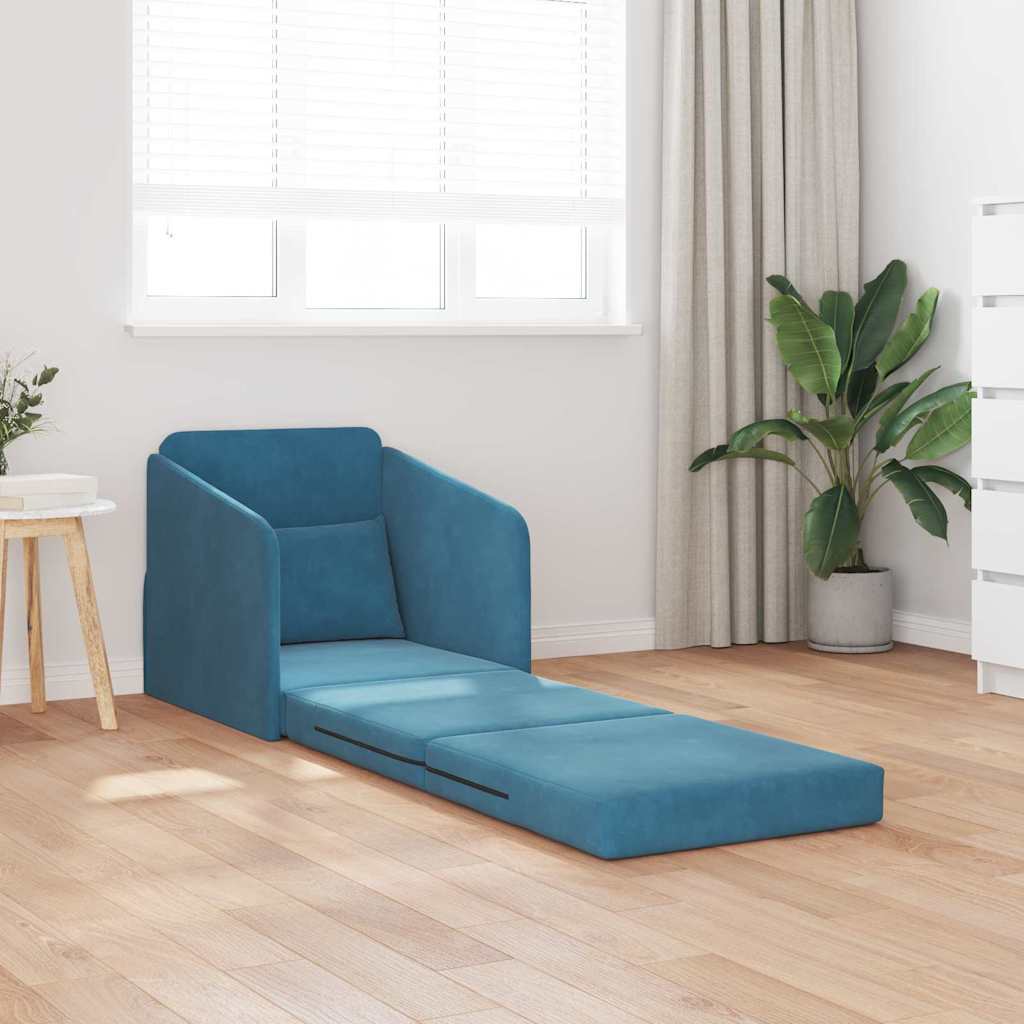 Divano letto Blu 65 x 80 x 83 cm Velluto