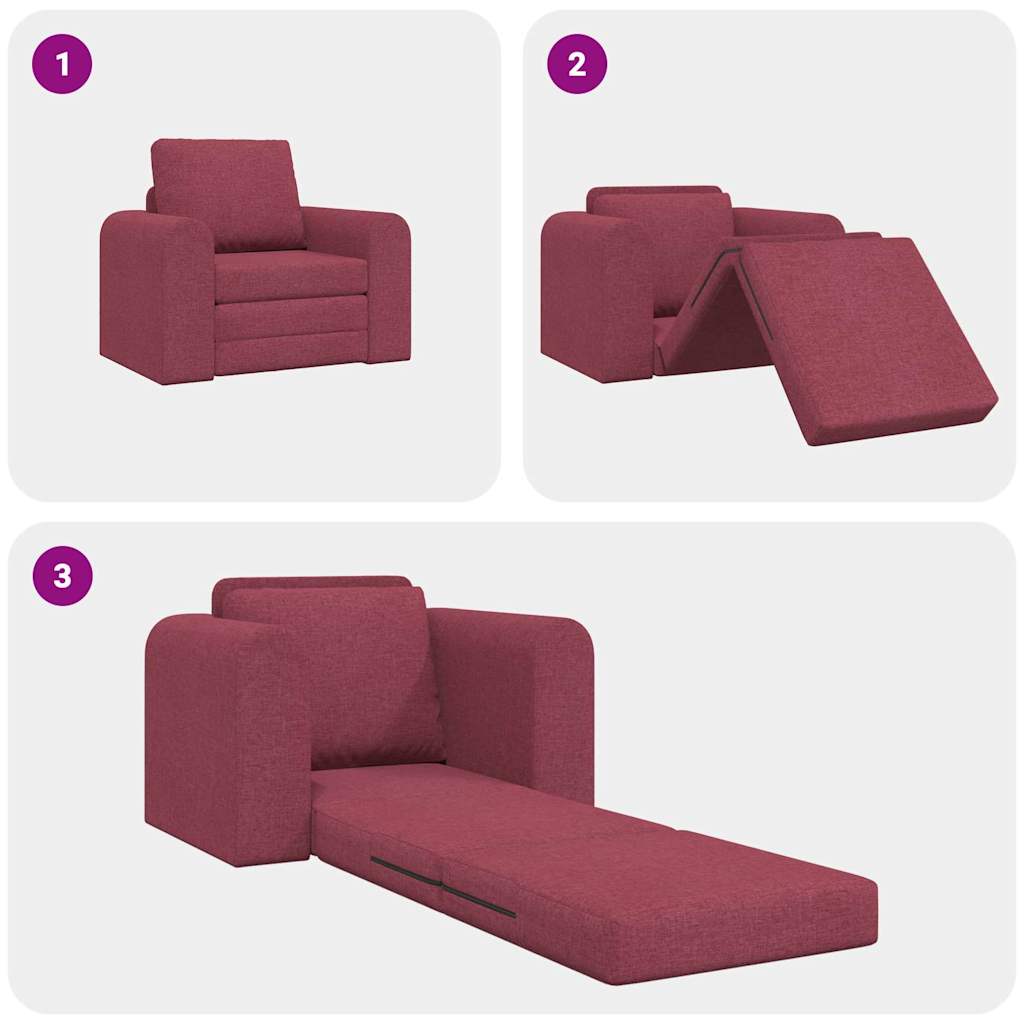 Divano letto Rosso vino 98 x 71 x 83 cm Tessuto