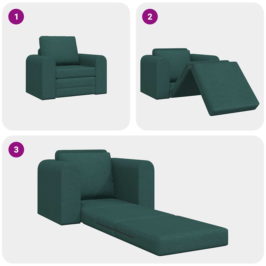 Divano letto Verde scuro 98 x 71 x 83 cm Tessuto