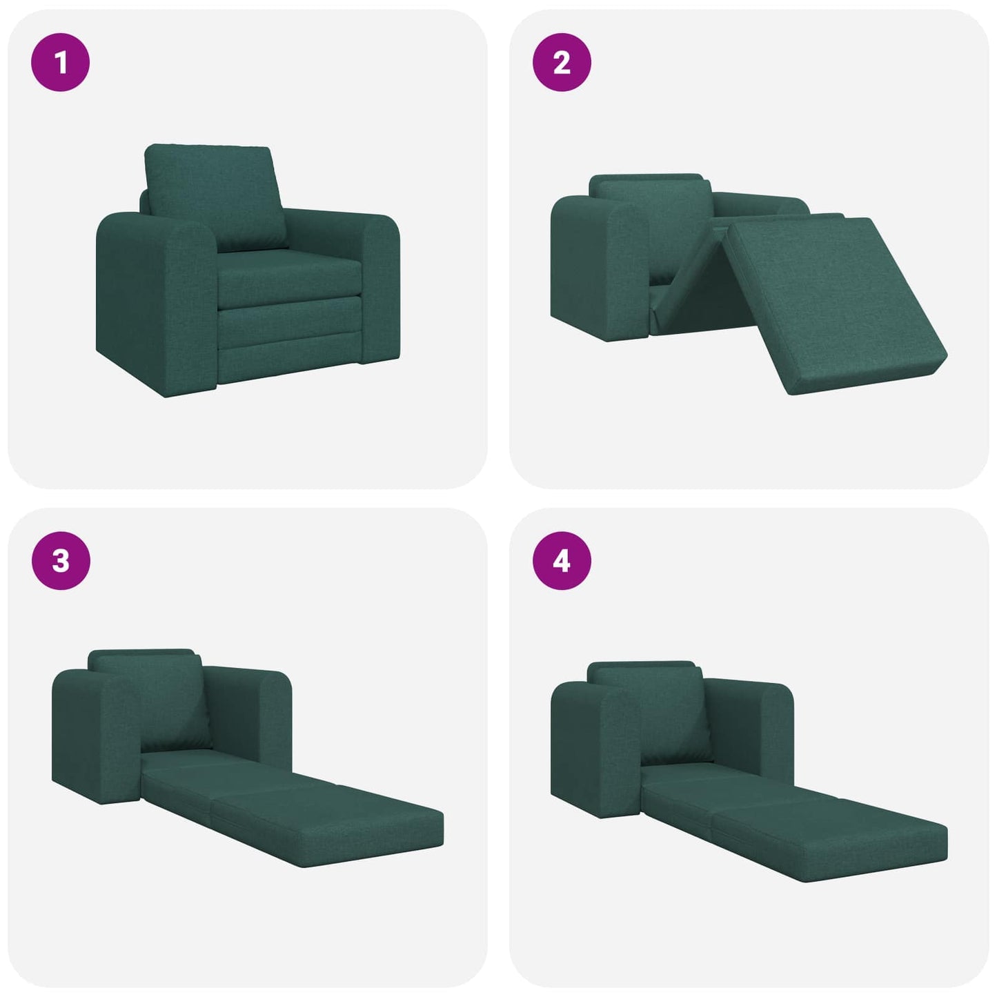 Divano letto Verde Scuro 98 x 71 x 83 cm Tessuto | homemem39