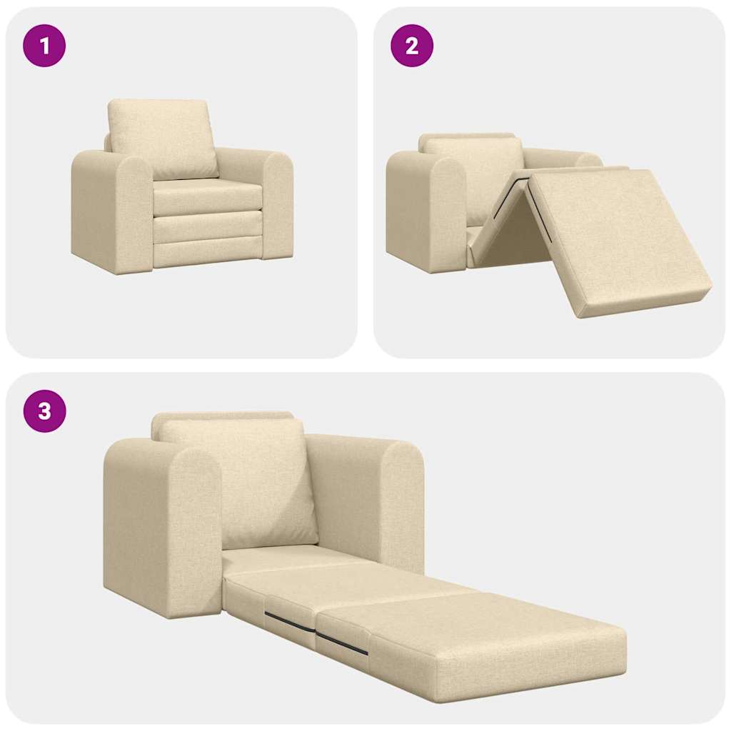 Divano letto Crema 98 x 71 x 83 cm Tessuto