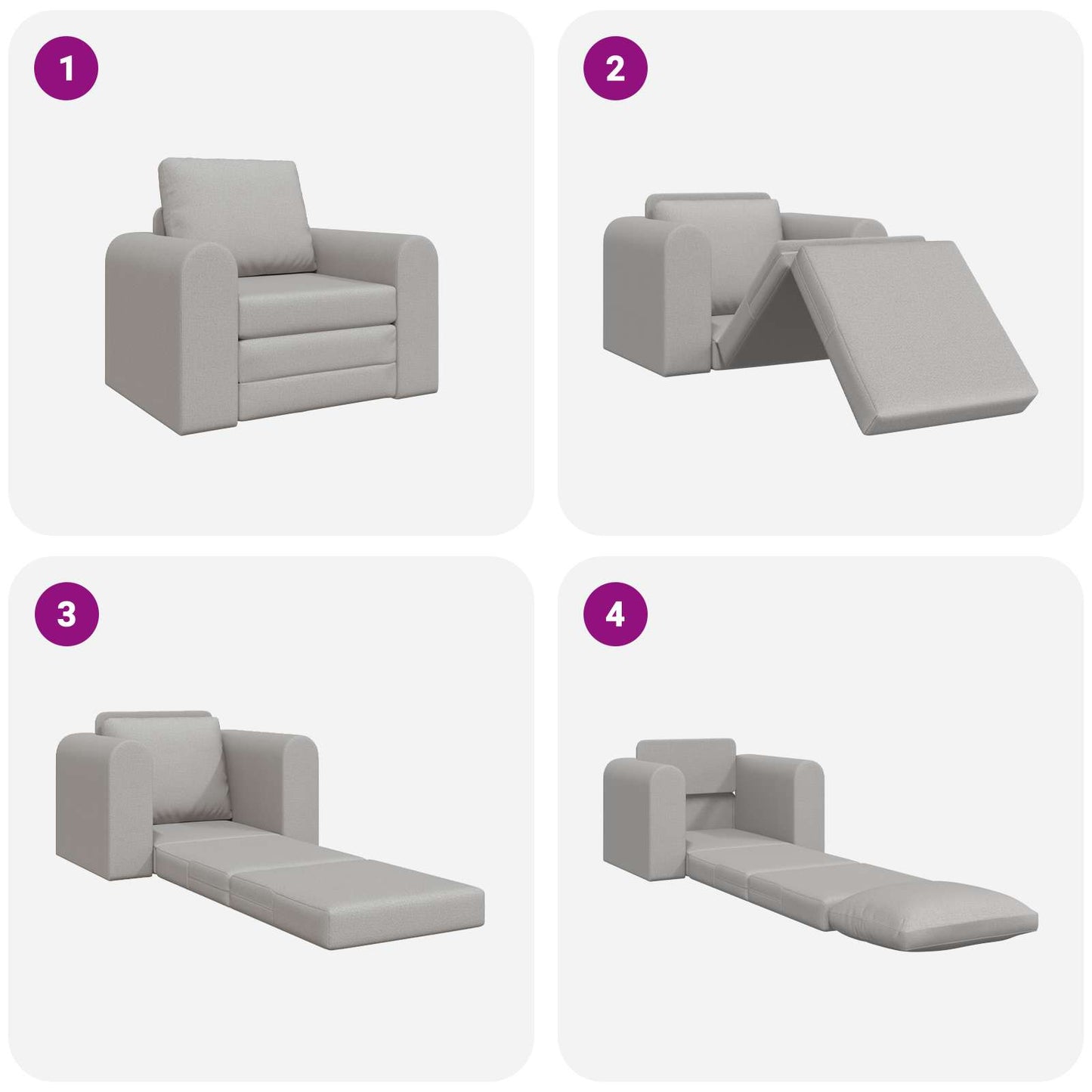 Divano letto Grigio Nuvola 98 x 71 x 83 cm Tessuto