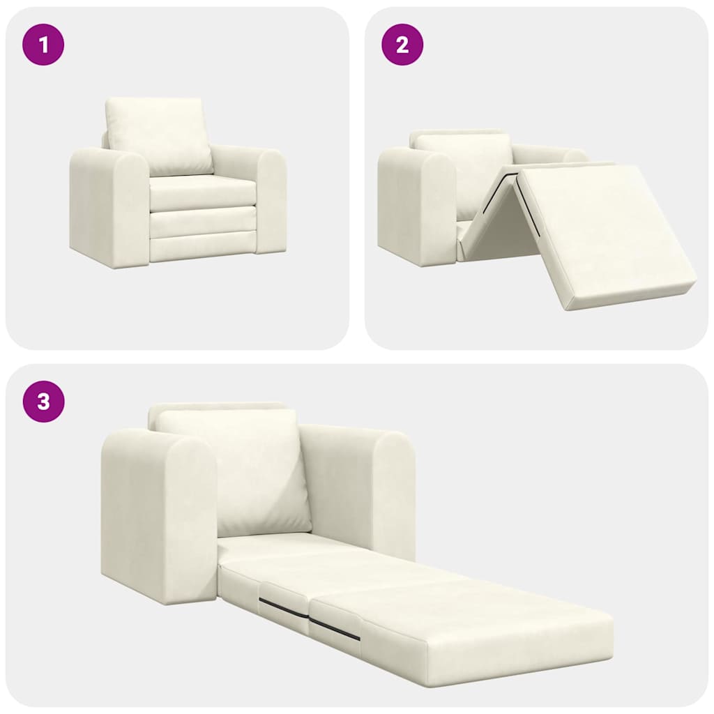 Divano letto Crema 98 x 71 x 83 cm Velluto