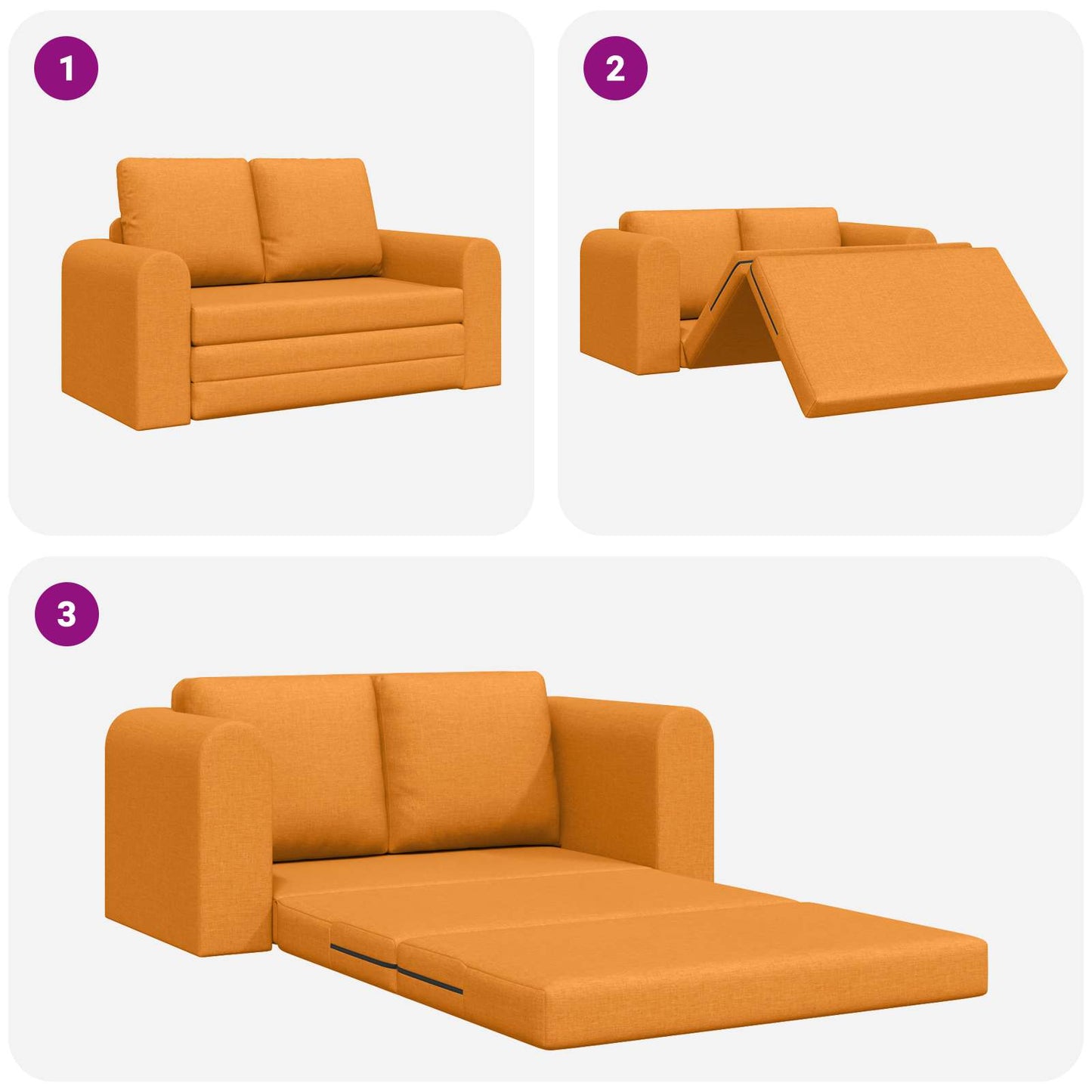 Divano letto 60cm Giallo Scuro Tessuto | homemem39
