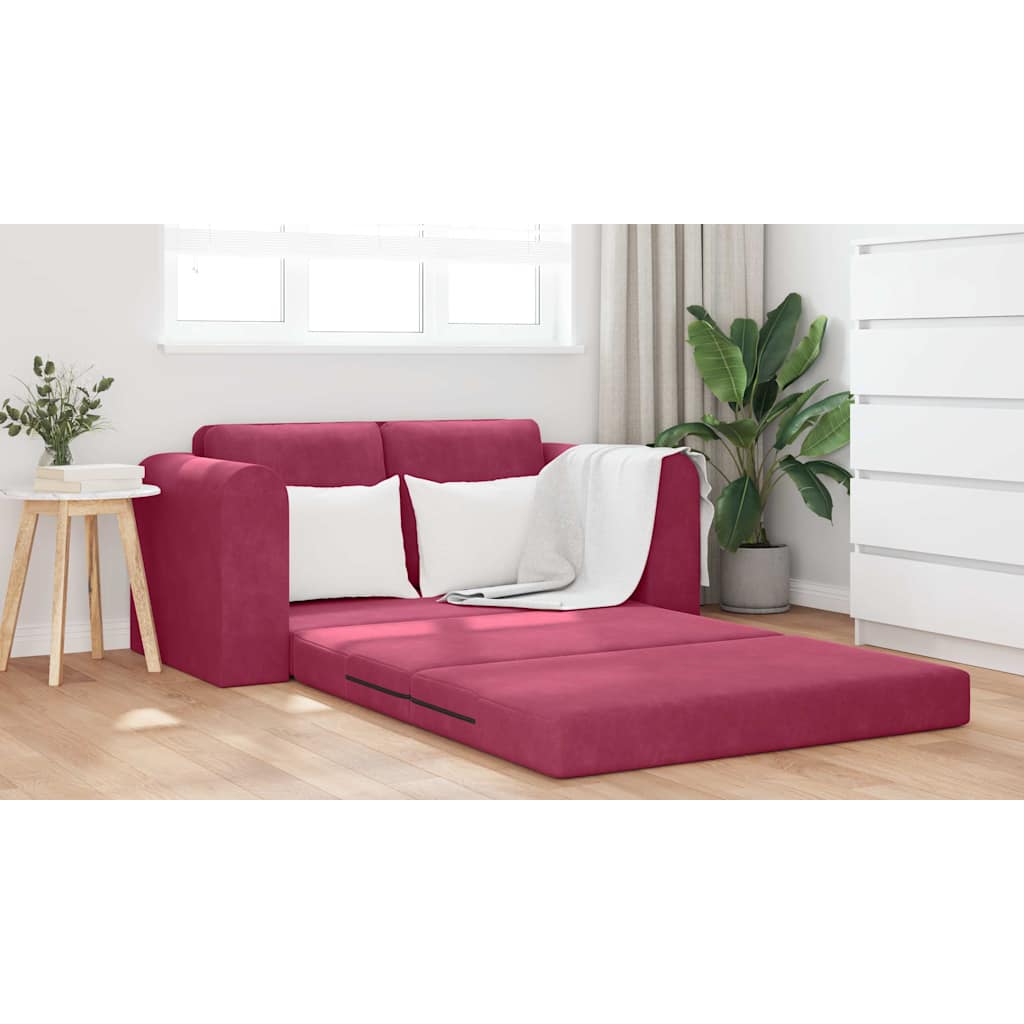 Divano letto Rosso Vino 148 x 71 x 83 cm Velluto