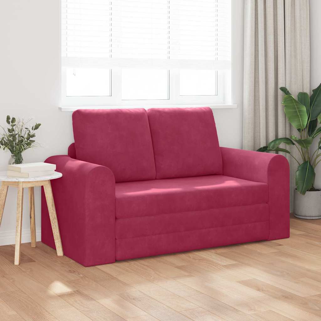 Divano letto Rosso Vino 148 x 71 x 83 cm Velluto
