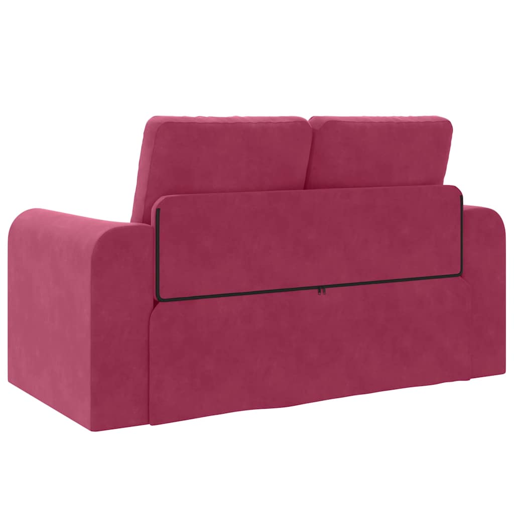 Divano letto Rosso Vino 148 x 71 x 83 cm Velluto