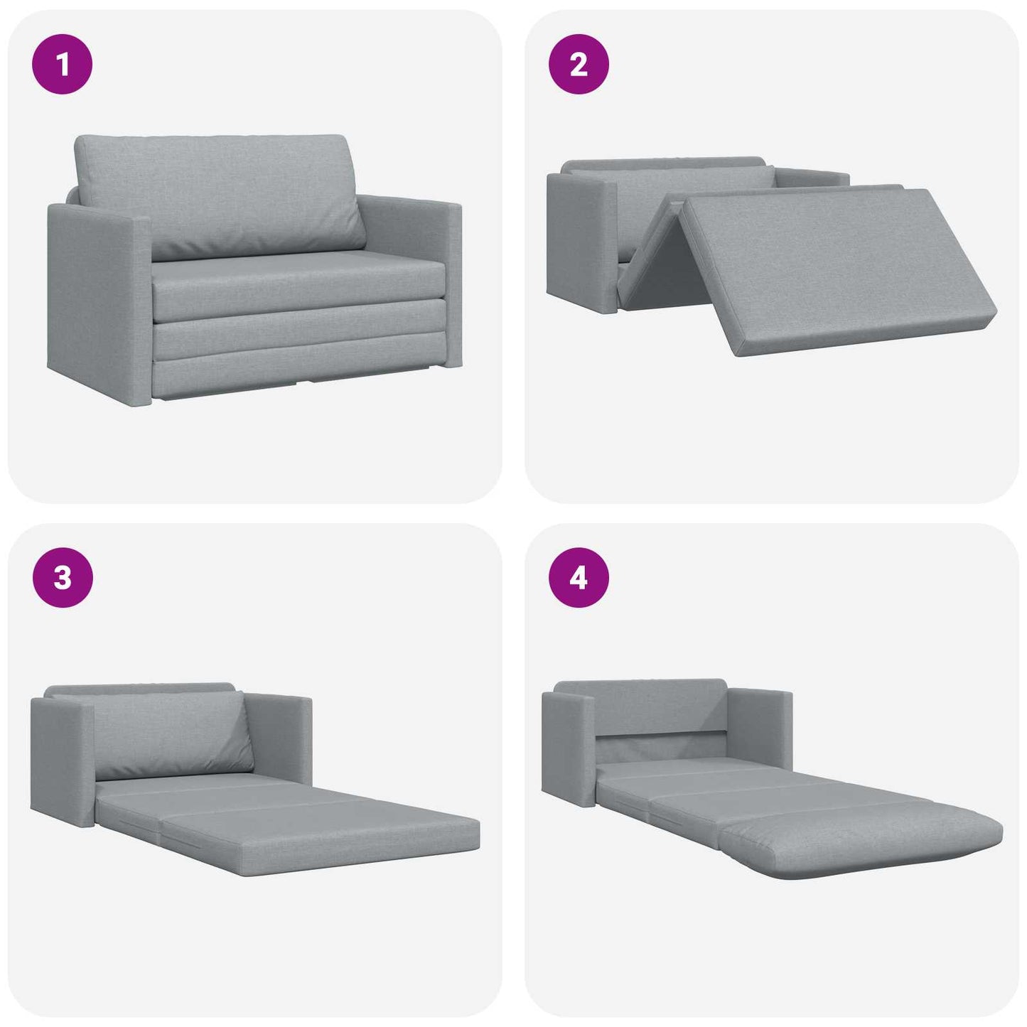 Divano letto 110cm Grigio chiaro Tessuto