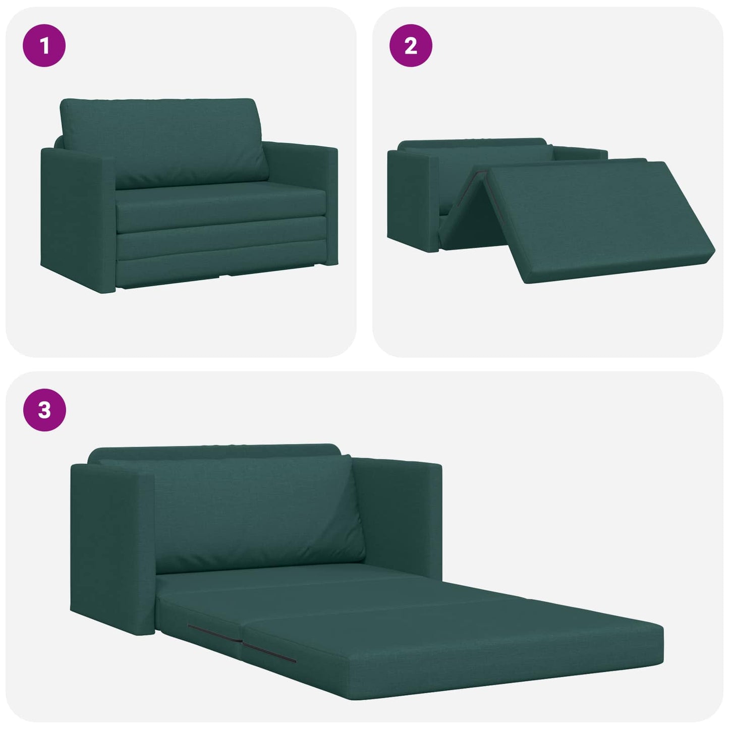 Divano letto 110cm Verde Scuro Tessuto