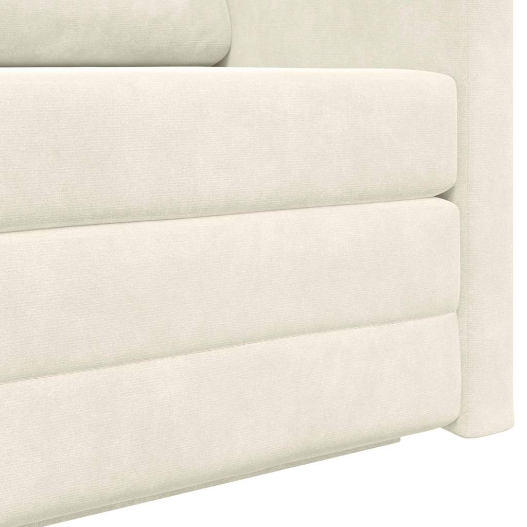Divano letto Crema 124 x 204 x 61 cm Velluto