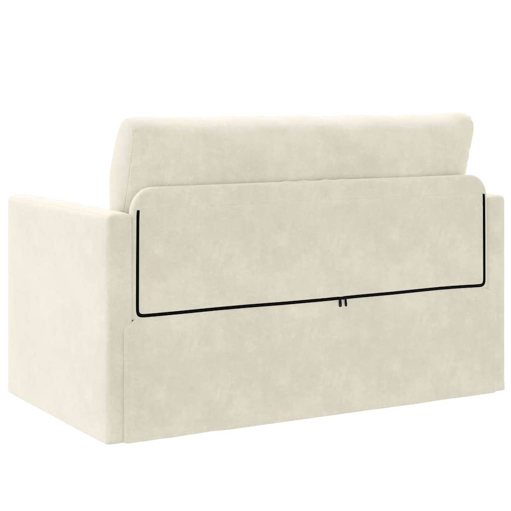 Divano letto Crema 124 x 204 x 61 cm Velluto
