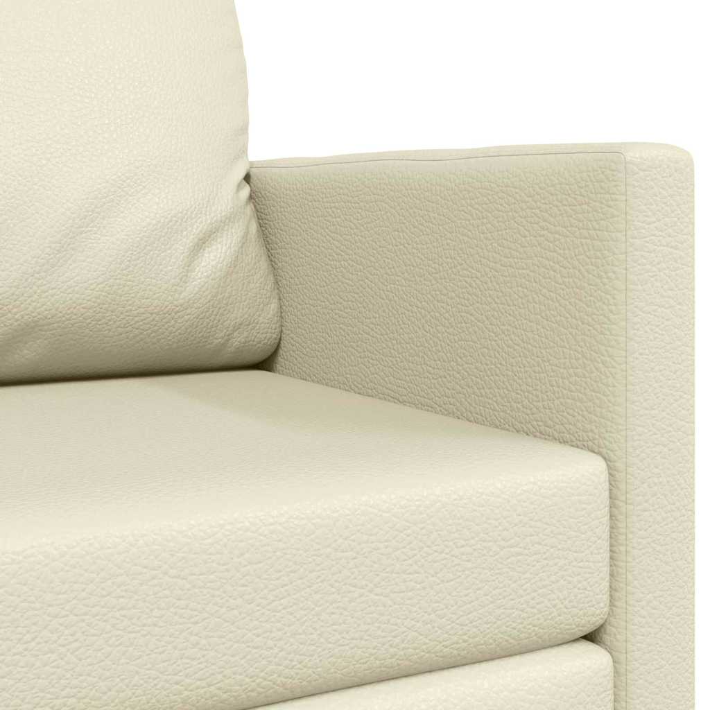 Divano letto Crema 124 x 71 x 78 cm Pelle Artificiale