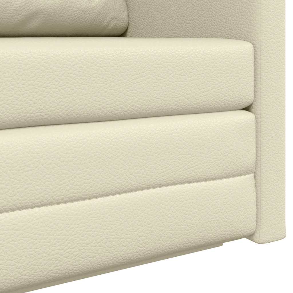 Divano letto Crema 124 x 71 x 78 cm Pelle Artificiale