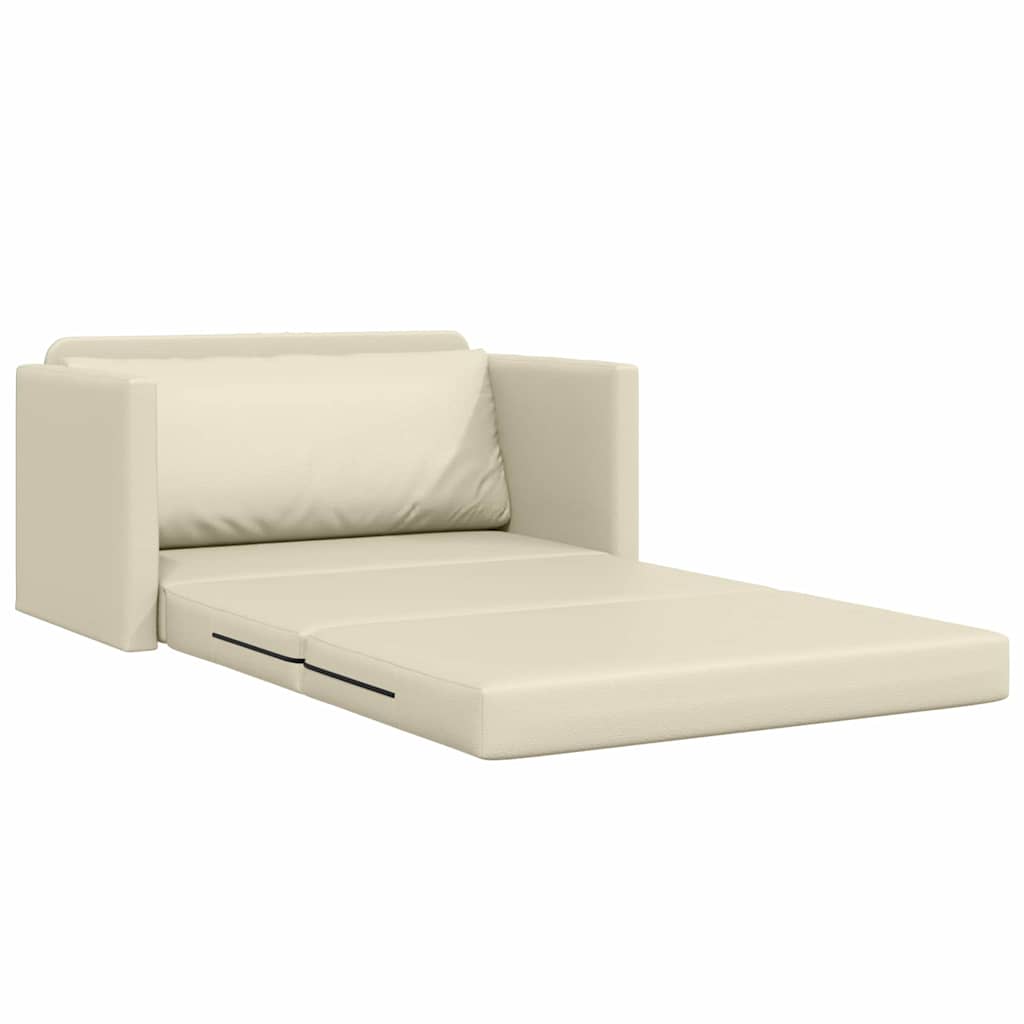 Divano letto Crema 124 x 71 x 78 cm Pelle Artificiale