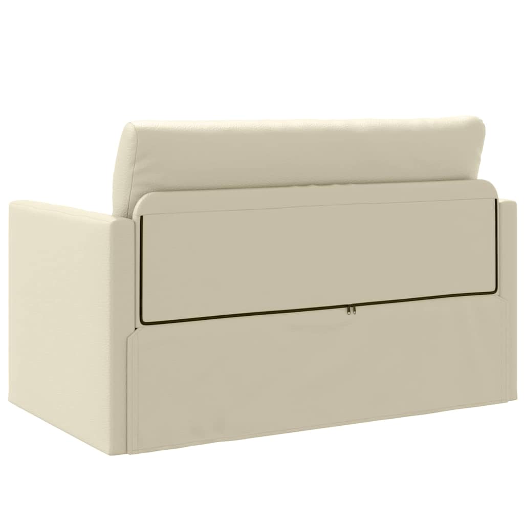 Divano letto Crema 124 x 71 x 78 cm Pelle Artificiale