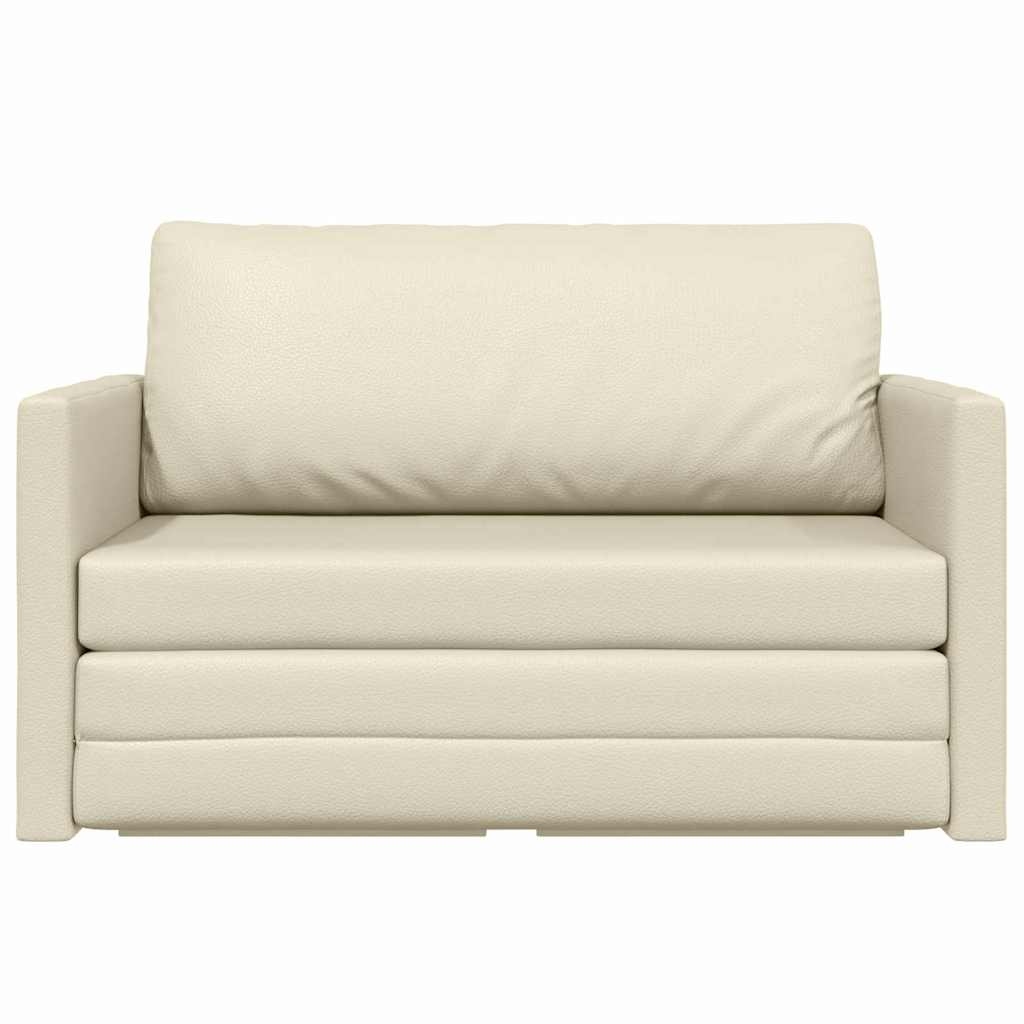 Divano letto Crema 124 x 71 x 78 cm Pelle Artificiale
