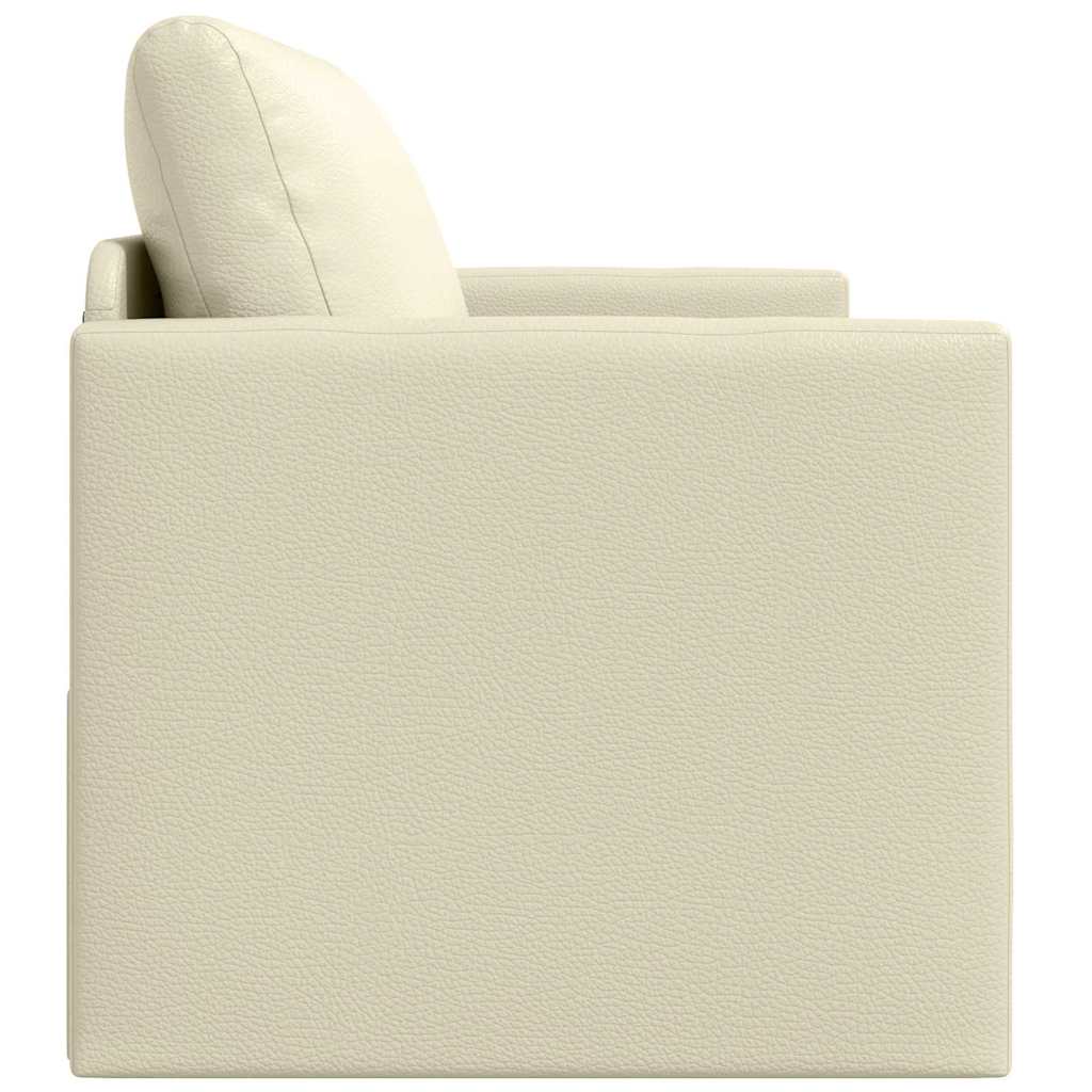 Divano letto Crema 124 x 71 x 78 cm Pelle Artificiale