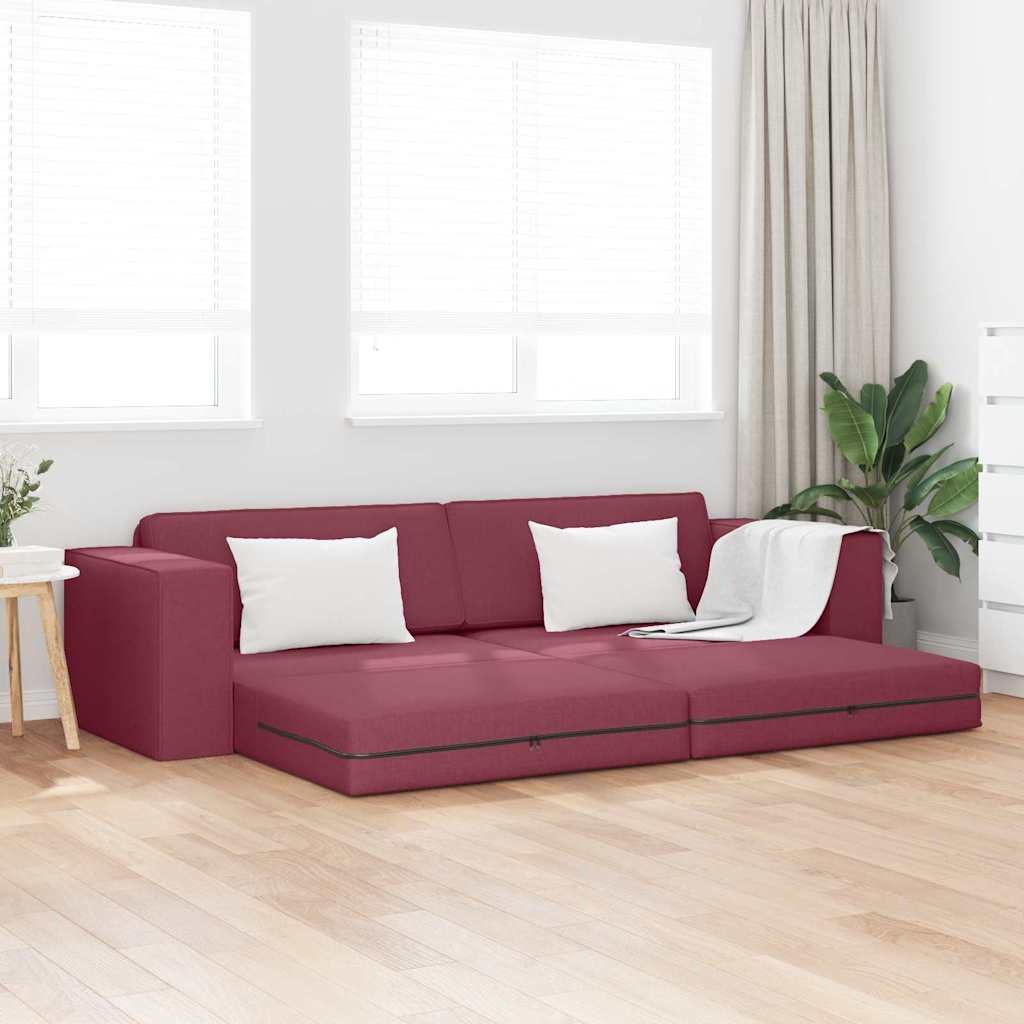 Divano Letto Rosso vino 245 x 78 x 77 cm Tessuto