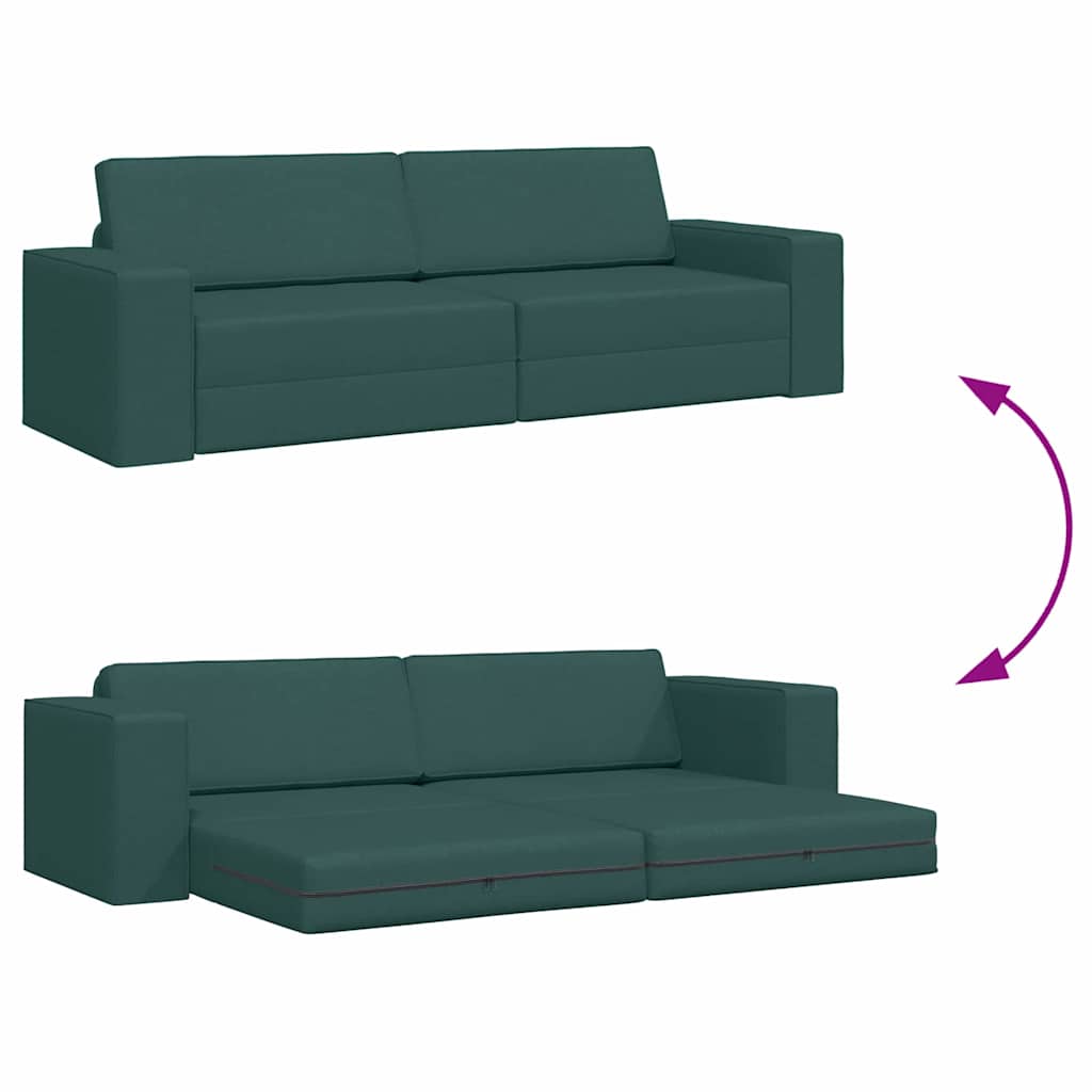 Divano letto 200cm Verde Scuro Tessuto - homemem39