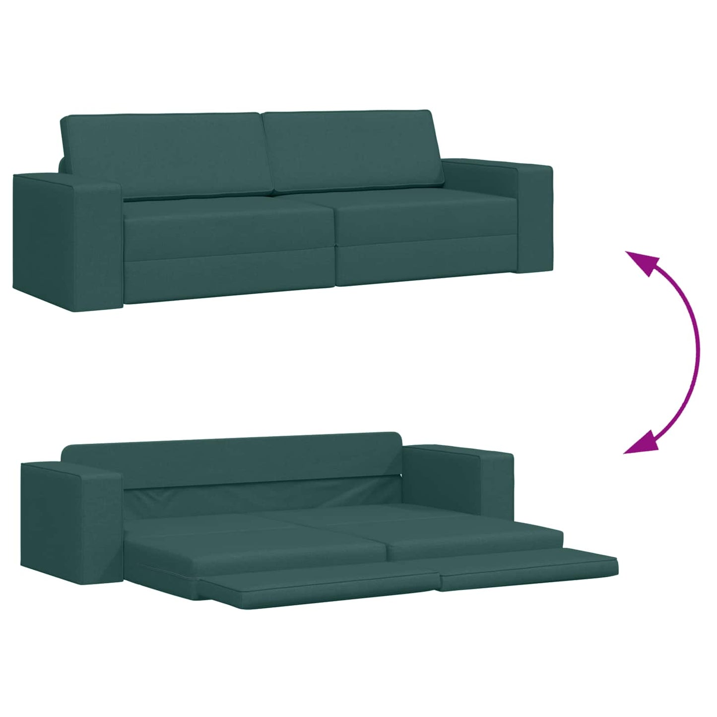 Divano letto Verde Scuro 245 x 78 x 77 cm Tessuto