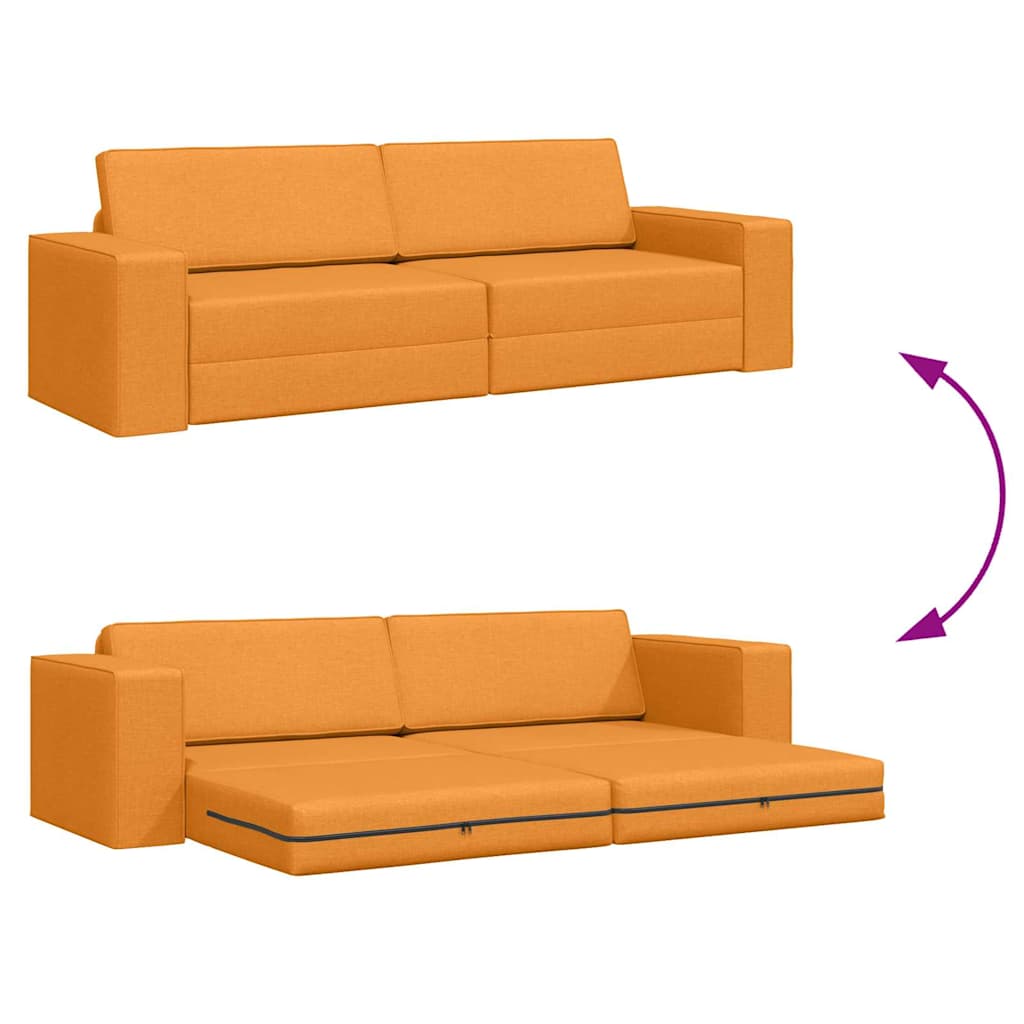 Divano Letto Giallo scuro 245 x 78 x 77 cm Tessuto