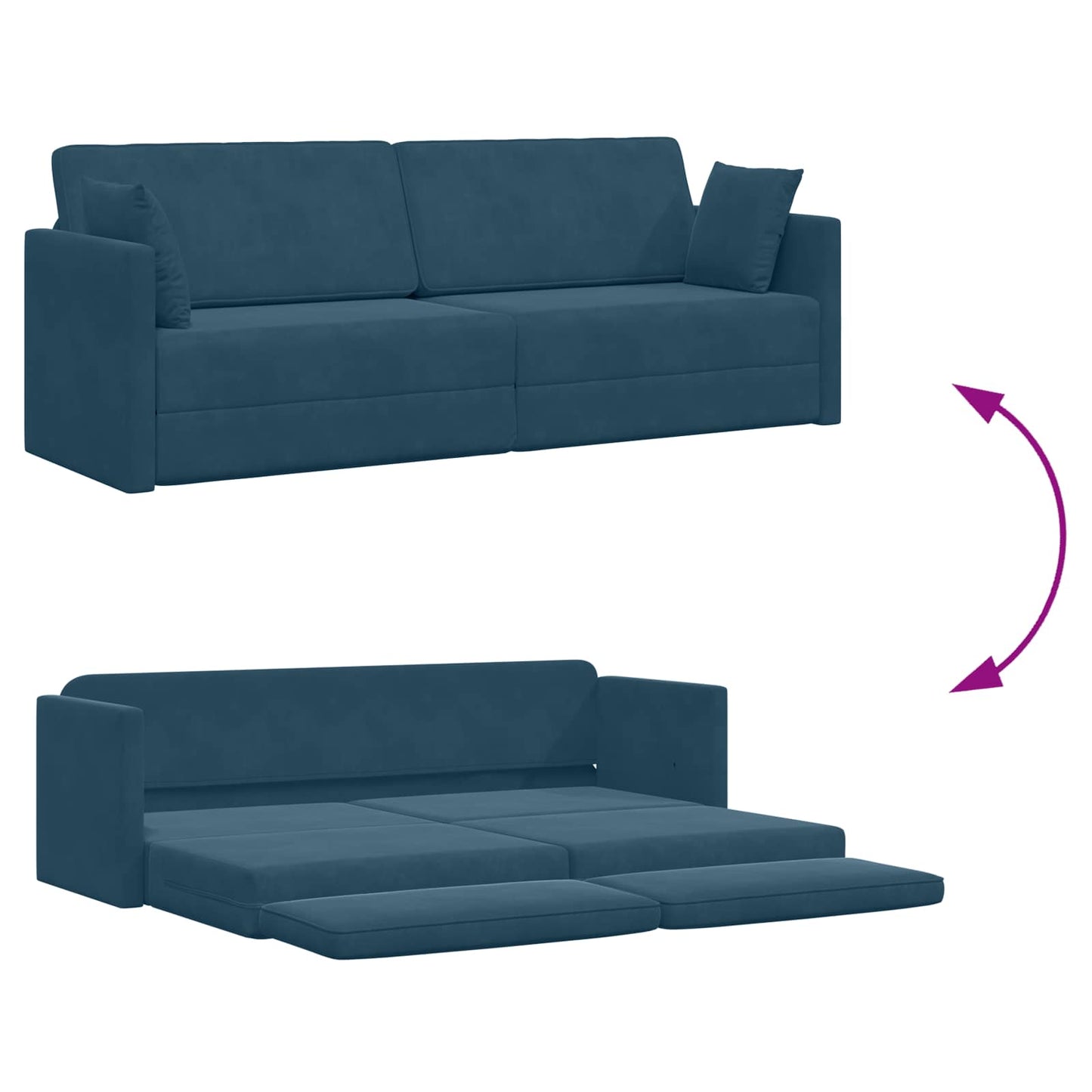 Divano-letto da pavimento Blu 213 x 70 x 77 cm Velluto
