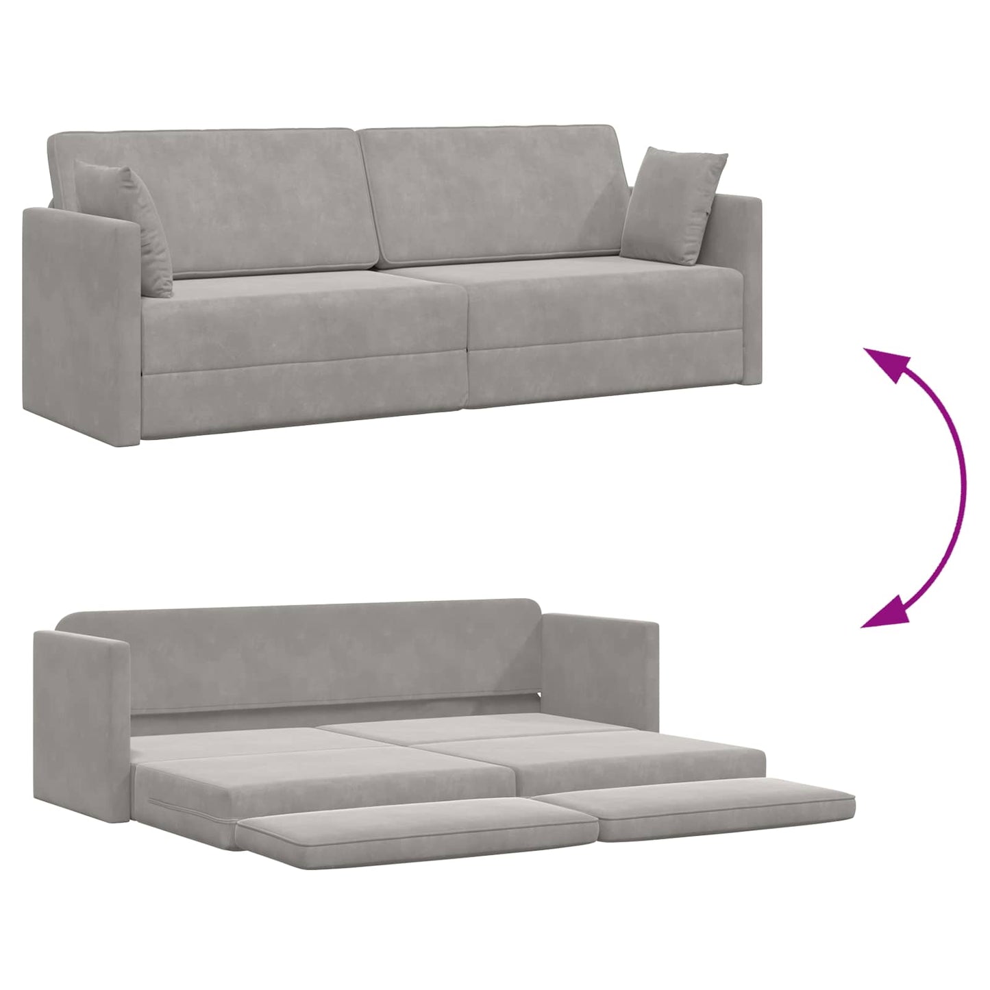 Divano-letto da pavimento Grigio chiaro 213 x 70 x 77 cm