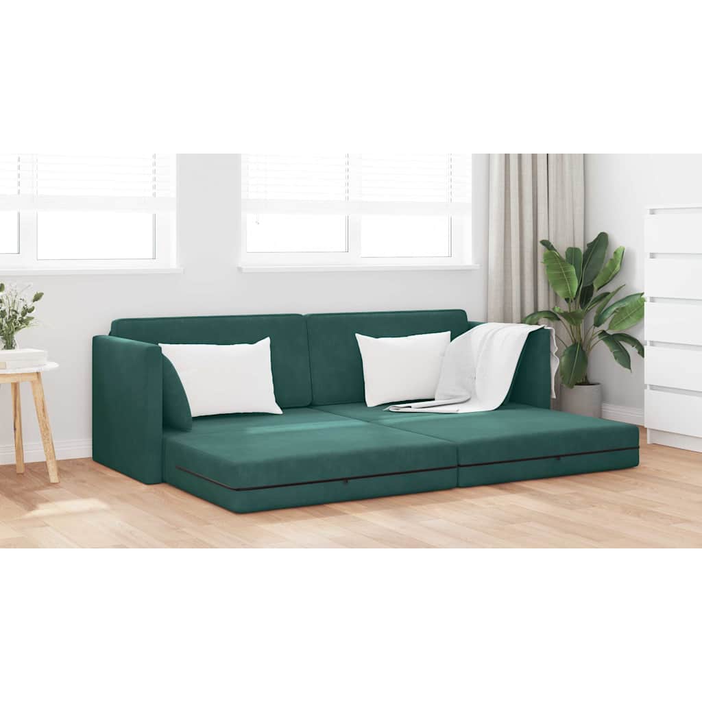 Divano Letto Verde scuro 213 x 76 x 77 cm Velluto