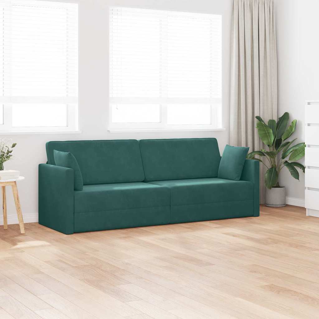 Divano Letto Verde scuro 213 x 76 x 77 cm Velluto