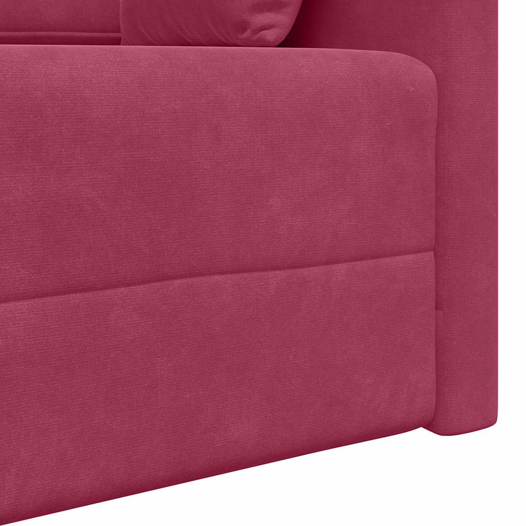 Divano Letto Rosso Vino 213 x 76 x 77 cm Velluto