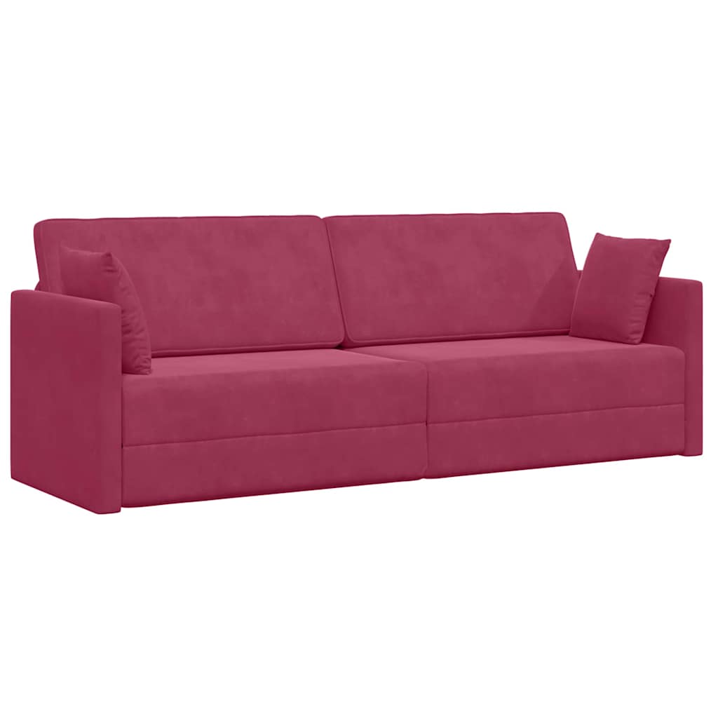 Divano Letto Rosso Vino 213 x 76 x 77 cm Velluto